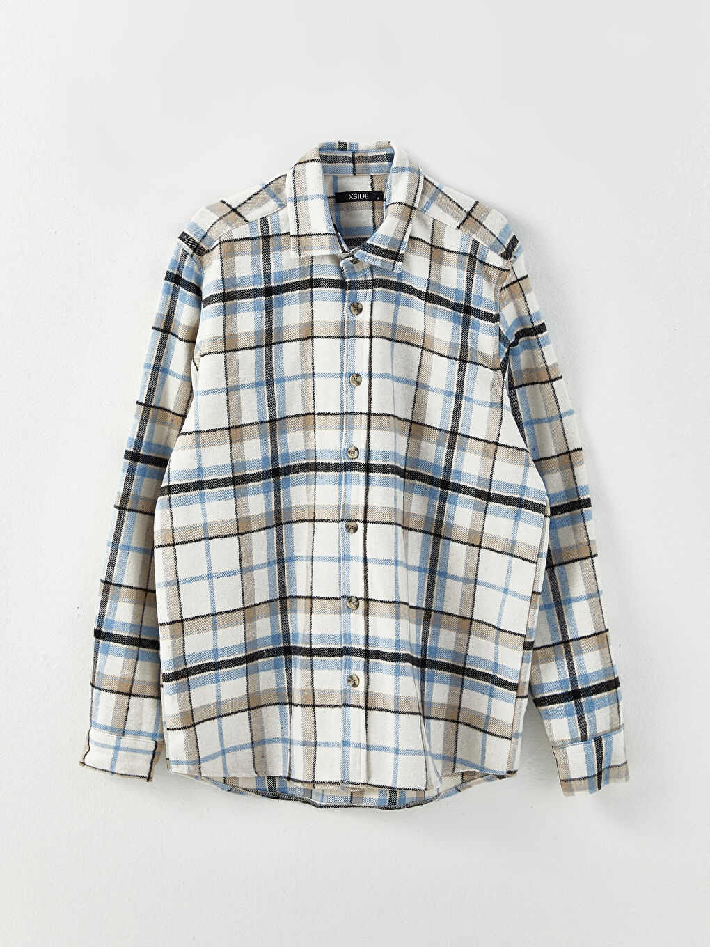 Regular Fit Long Sleeve Plaid Men's Flannel Shirt-5