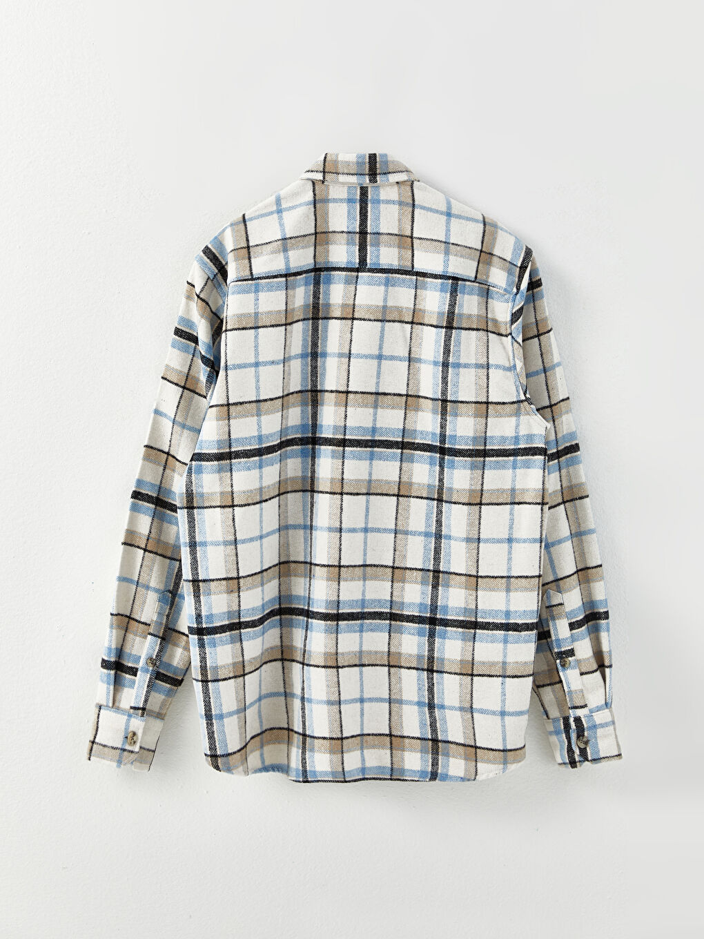 Regular Fit Long Sleeve Plaid Men's Flannel Shirt-6
