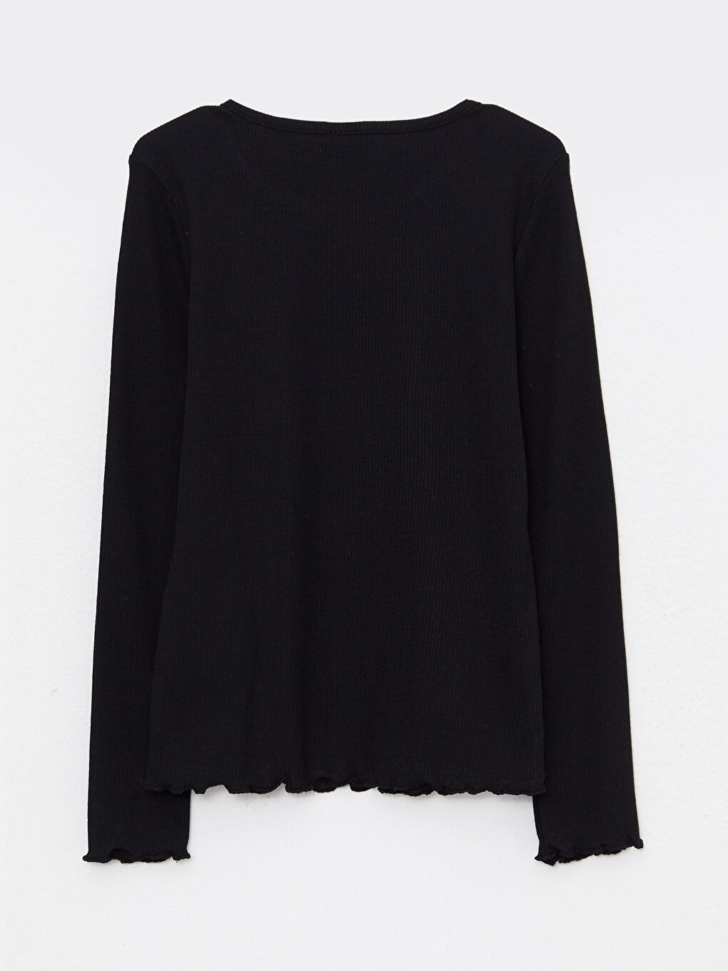 T-Shirt Basique à Manches Longues et Col Rond pour Filles-1