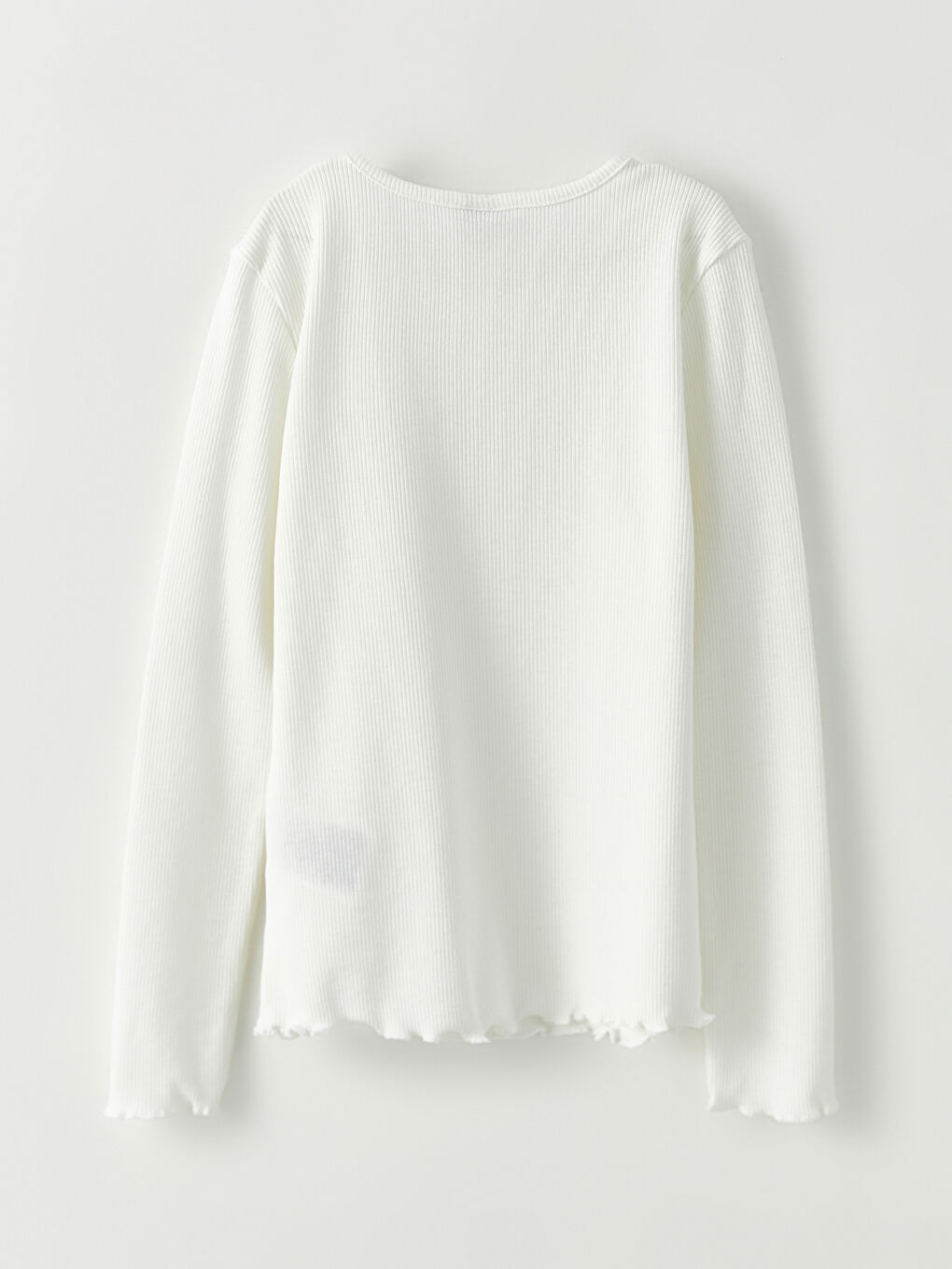 Crew Neck Basic Long Sleeve Girls' T-Shirt-1