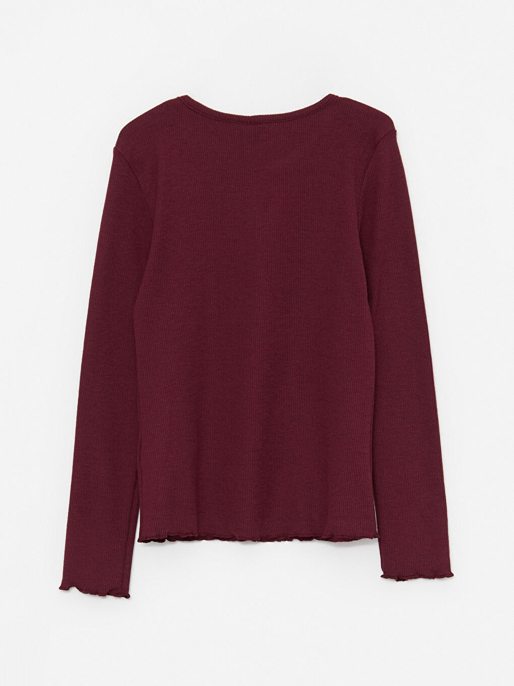 T-Shirt Basique à Manches Longues et Col Rond pour Filles-1