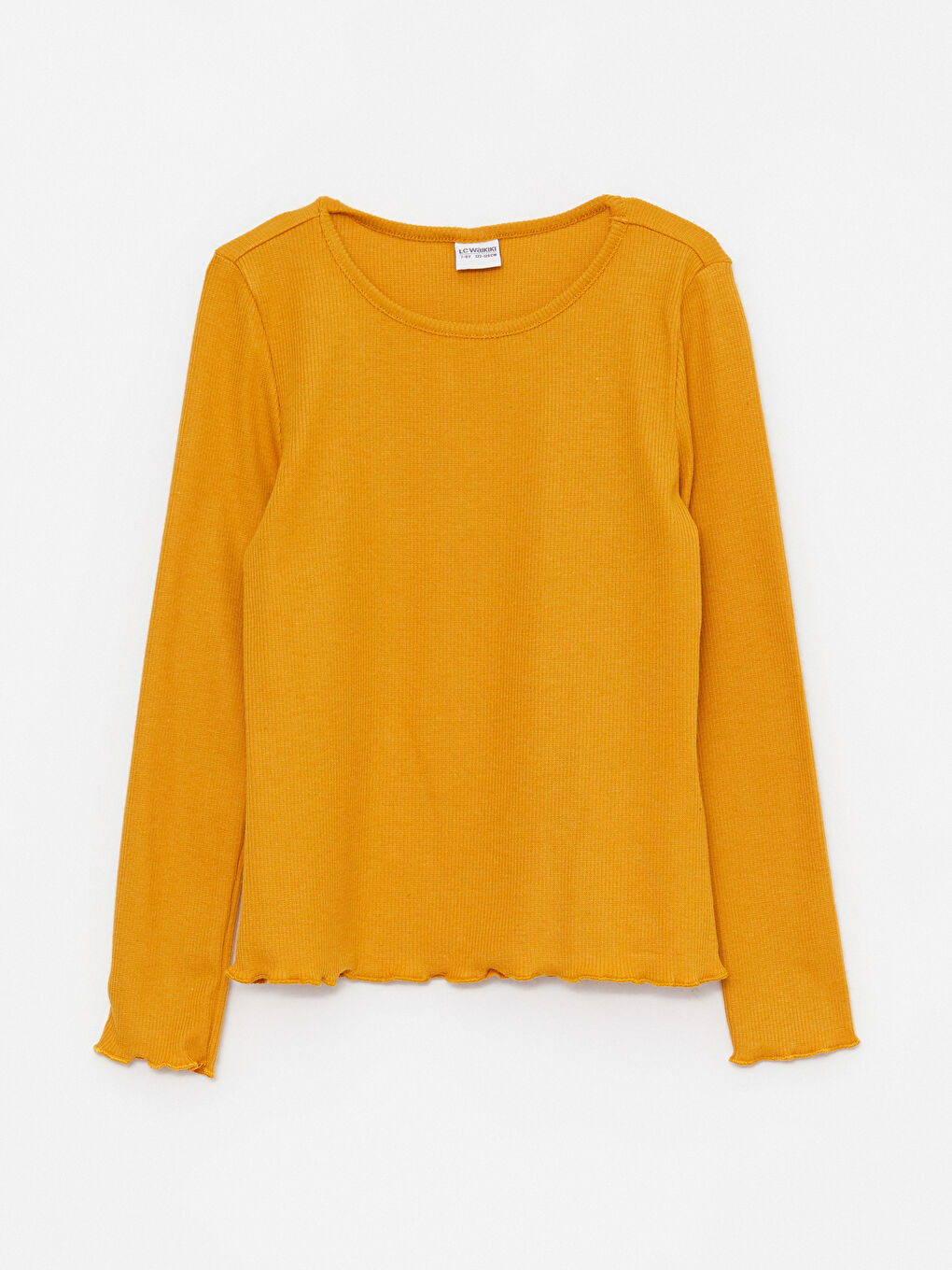 LCW ECO Rundhalsausschnitt Basic Langarm T-Shirt für Mädchen -W2BR72Z4-T7M