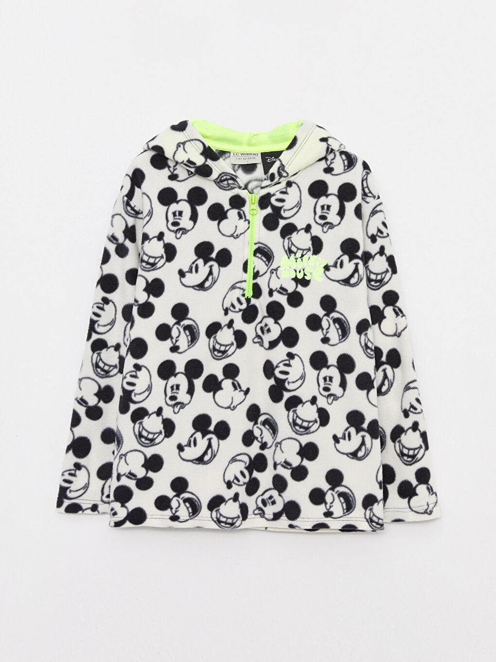 LCW Kids Hooded Mickey Mouse Patterned Long Sleeve Fleece Girl's Sweatshirt -W2BR75Z4-LRA