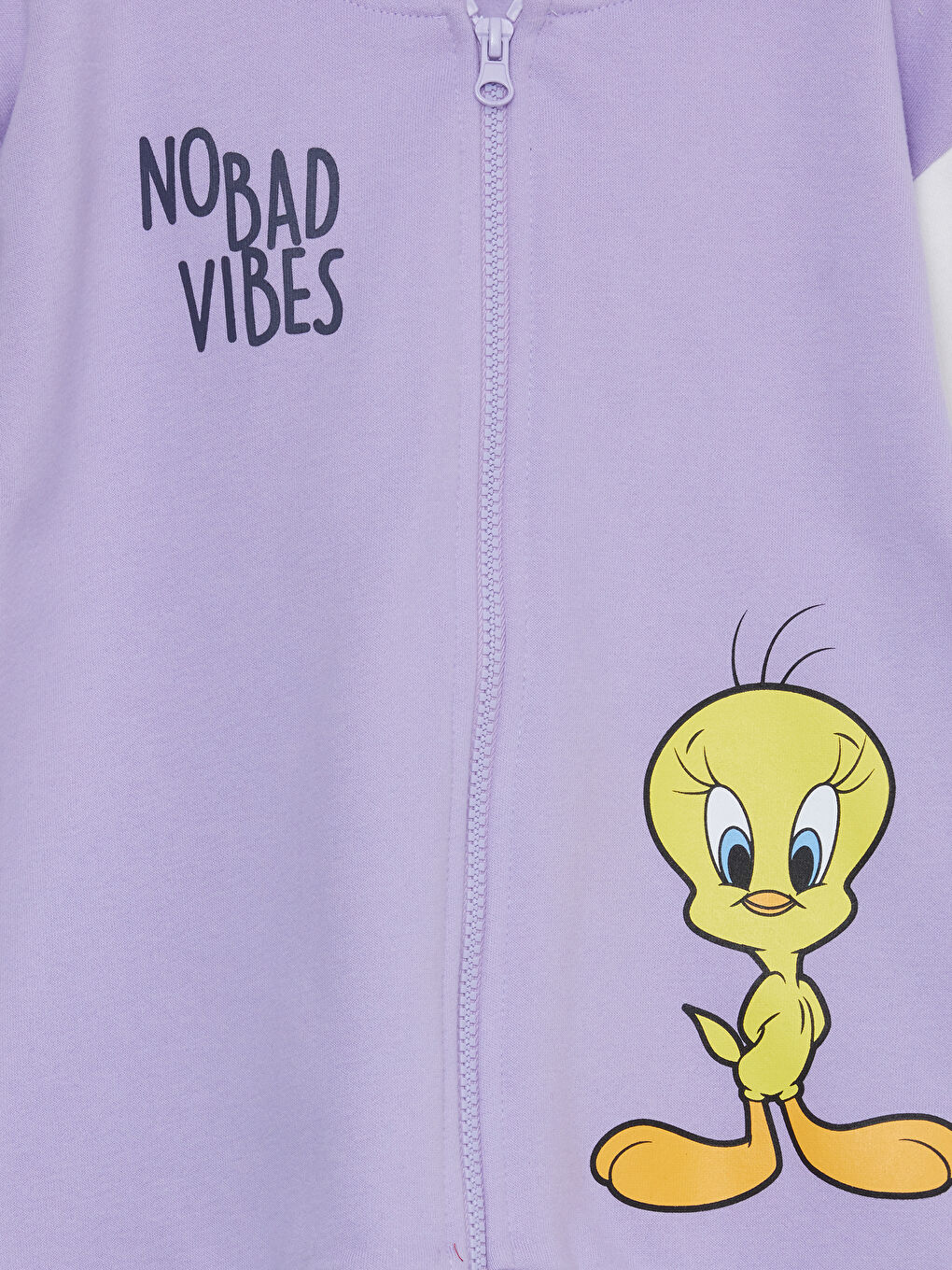 LCW Kids Hoodie Girl Tweety Printed Long Sleeve Zippered Sweatshirt -W2BR77Z4-FKW