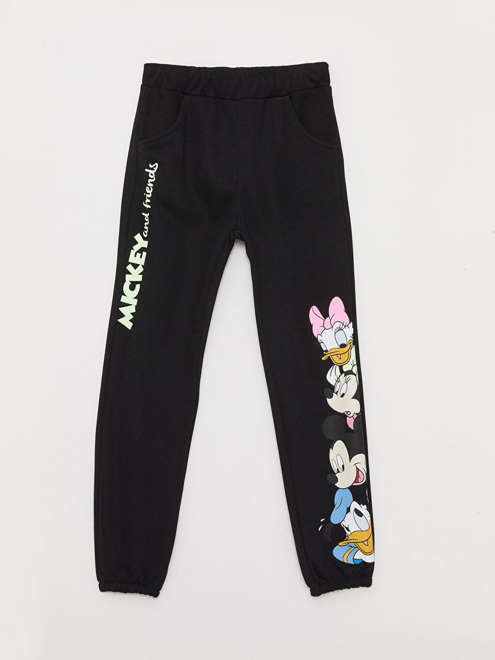 LCW Kids Elastic Waist Mickey and Friends Printed Girl Jogger Sweatpants -W2BR78Z4-CVL