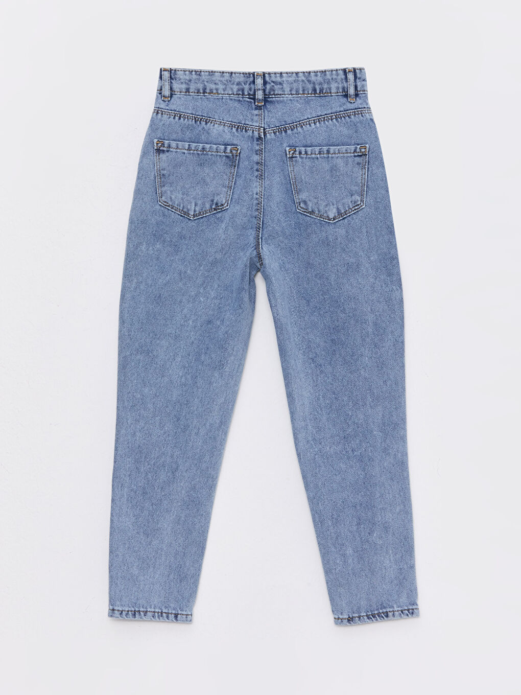 Mavi Minnie ve Mickey Mouse Baskılı Kız Çocuk Jean Pantolon-1