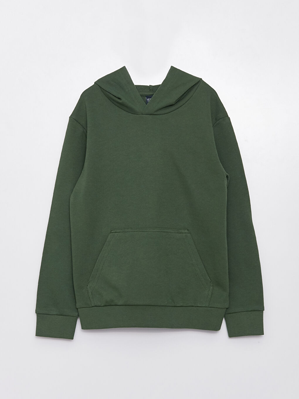 Yeşil Kapüşonlu Basic Uzun Kollu Erkek Çocuk Sweatshirt
