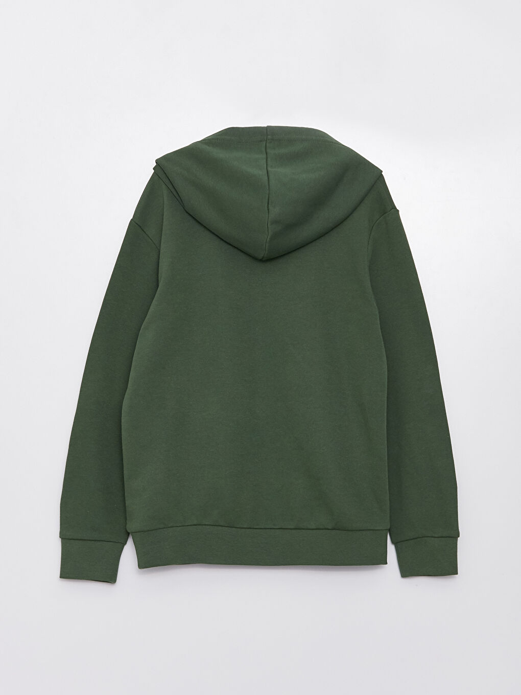 Yeşil Kapüşonlu Basic Uzun Kollu Erkek Çocuk Sweatshirt-1
