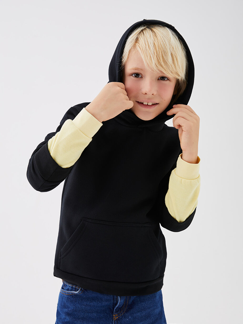 Hooded Basic Long Sleeve Boy Sweatshirt