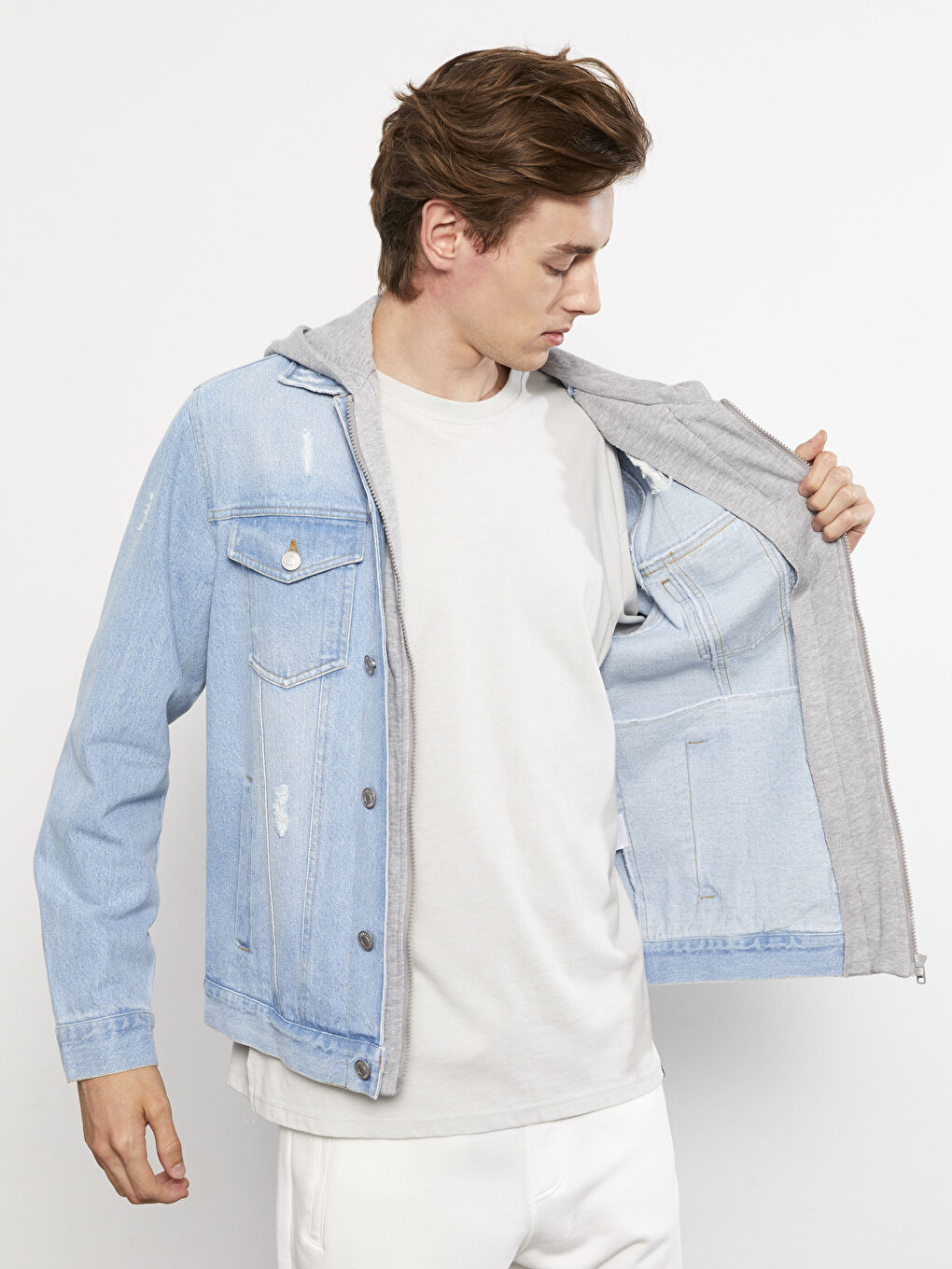LCW Jeans Regular Fit Hooded Men's Denim Jacket -W2BS15Z8-311