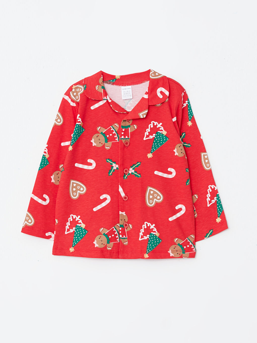 Set Pijama Fetițe Guler Înalt Mânecă Lungă Tematică Anul Nou-1