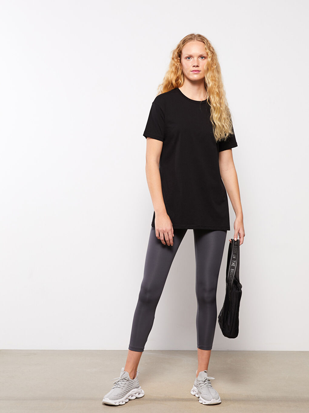 Women's Elasticated Waist Plain Leggings-1