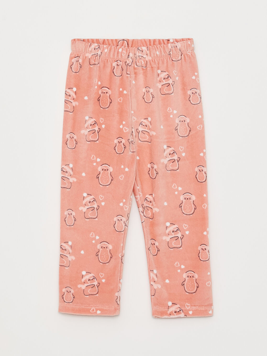 LCW baby Polo Yaka Uzun Kollu Baskılı Polar Kız Bebek Pijama Takım -W2BS47Z1-LR4