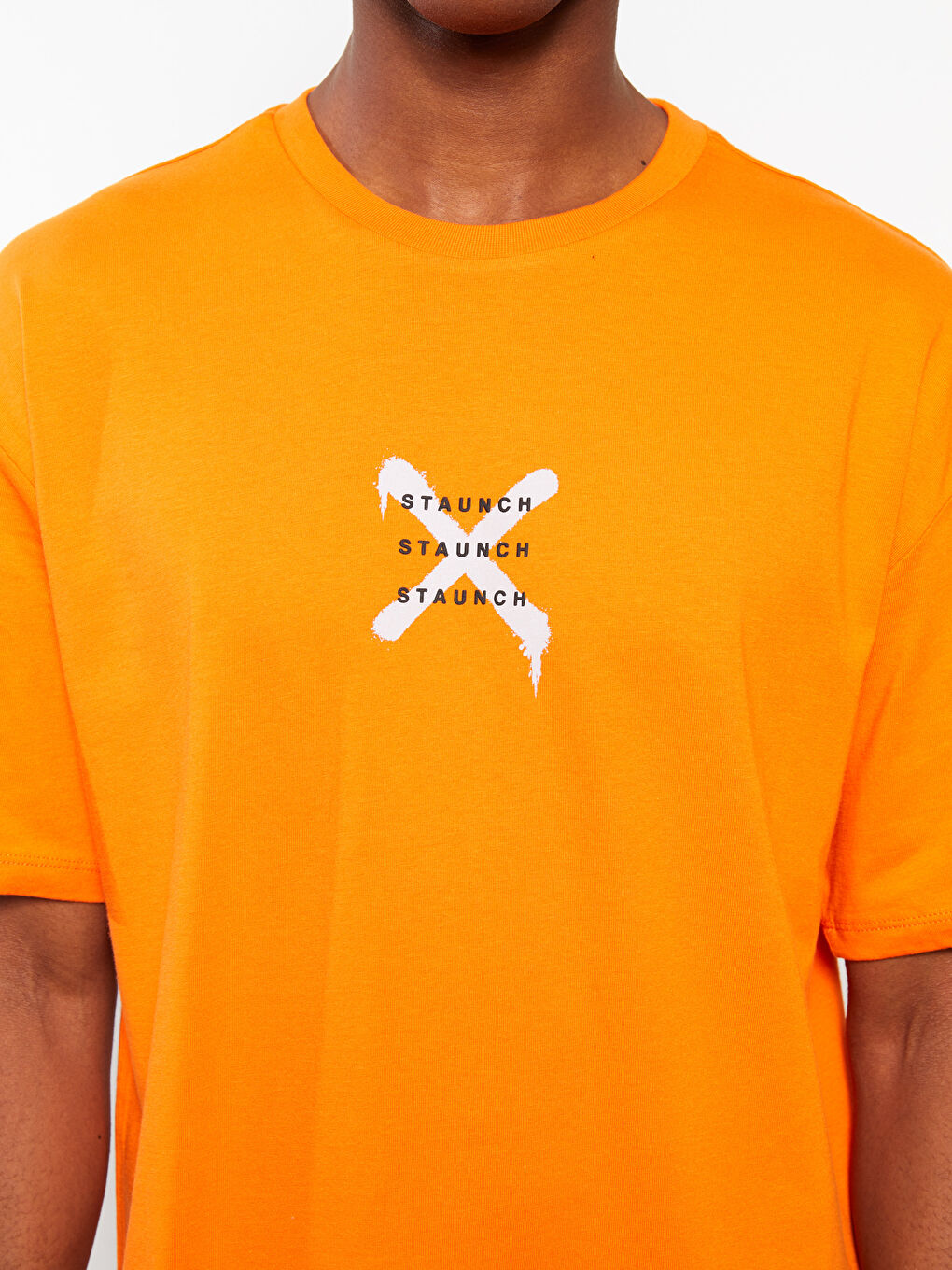 XSIDE Crew Neck Short Sleeve Printed Combed Cotton Men's T-shirt -W2BS64Z8-GGF