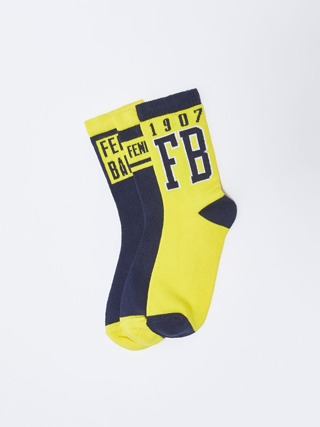 Karışık Fenerbahçe Desenli Erkek Çocuk Taraftar Soket Çorap 3'lü-1
