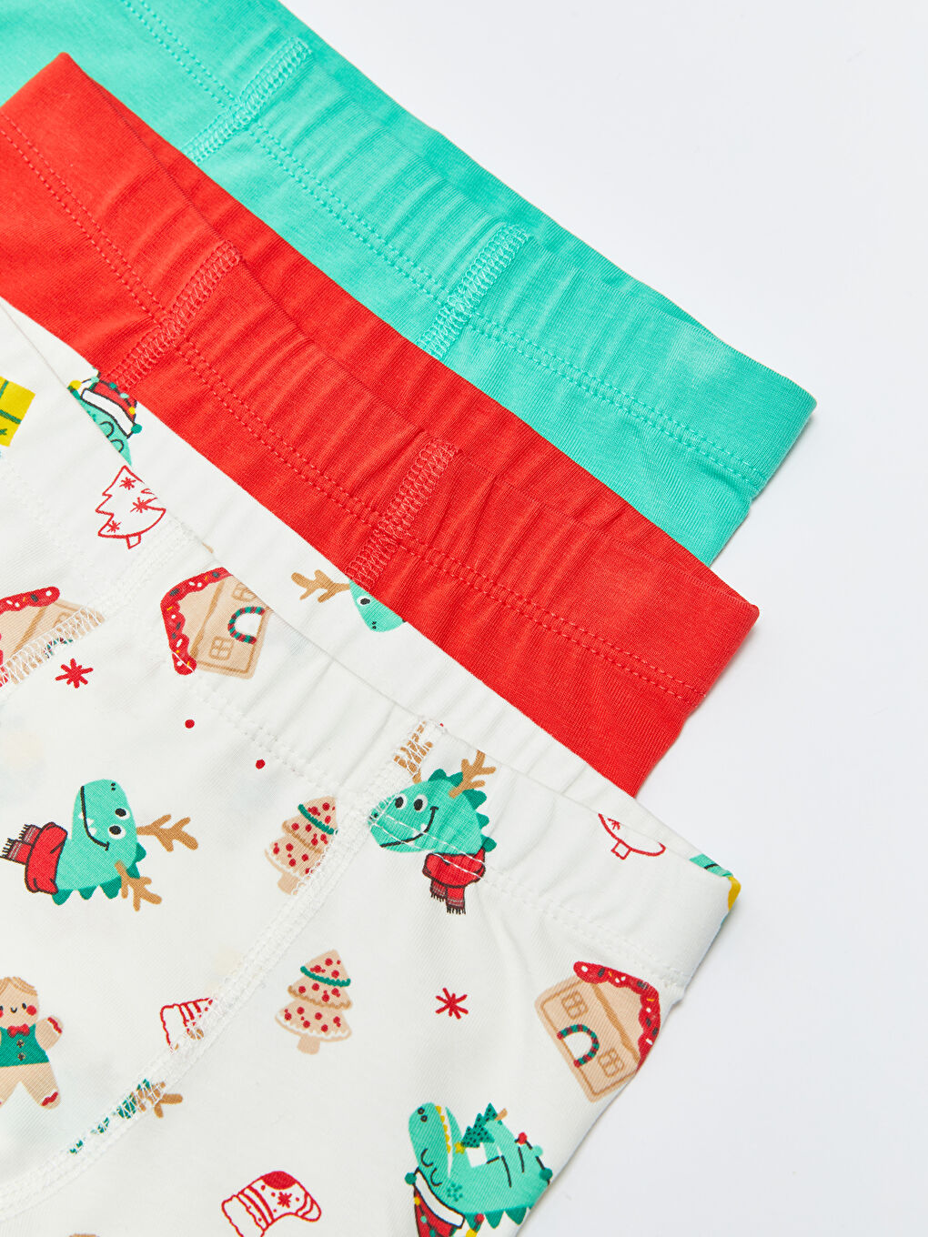 Ekru Beli Lastikli Erkek Bebek Boxer 3'lü-2