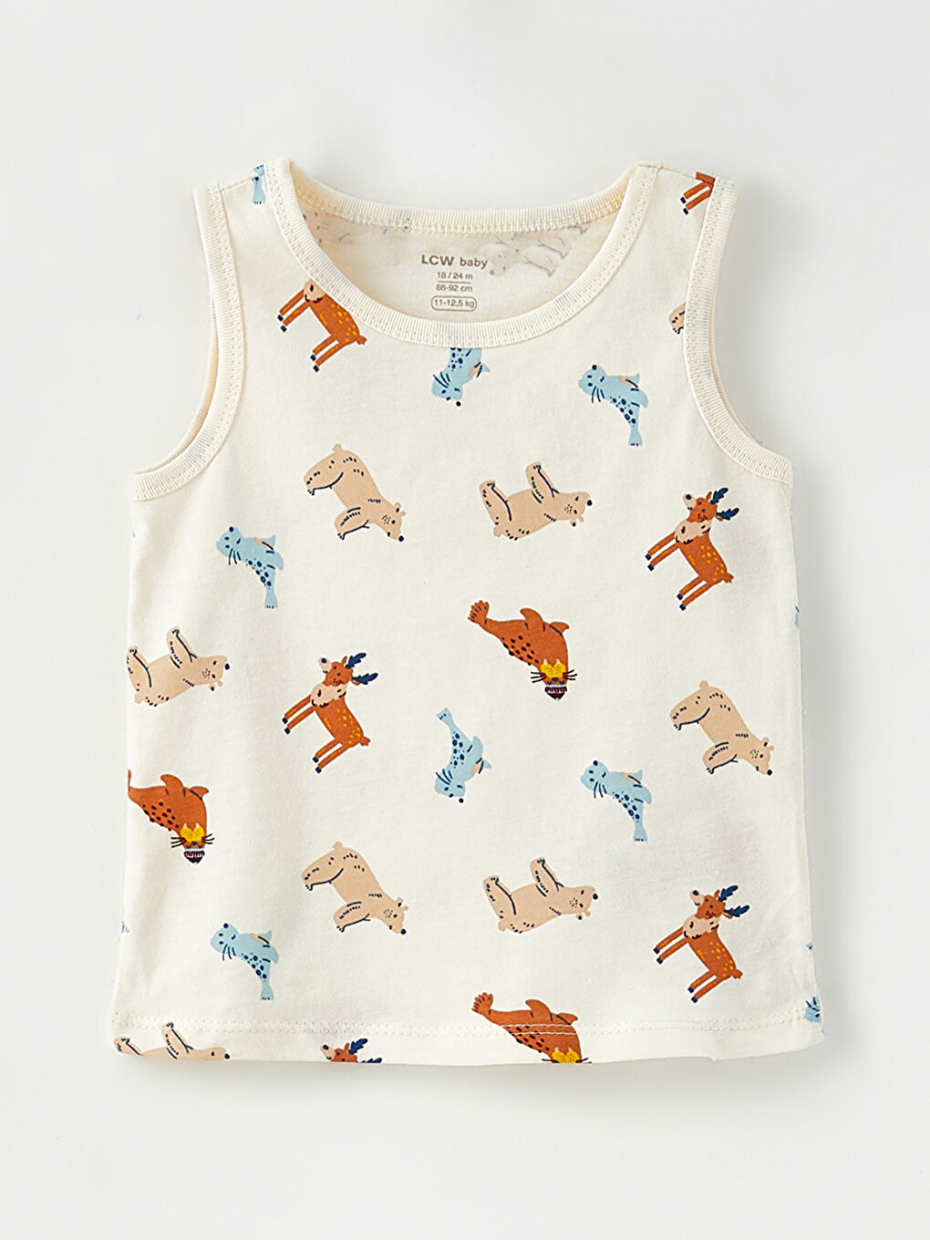 Crew Neck Cotton Baby Boy Undershirt 2 Pieces-2