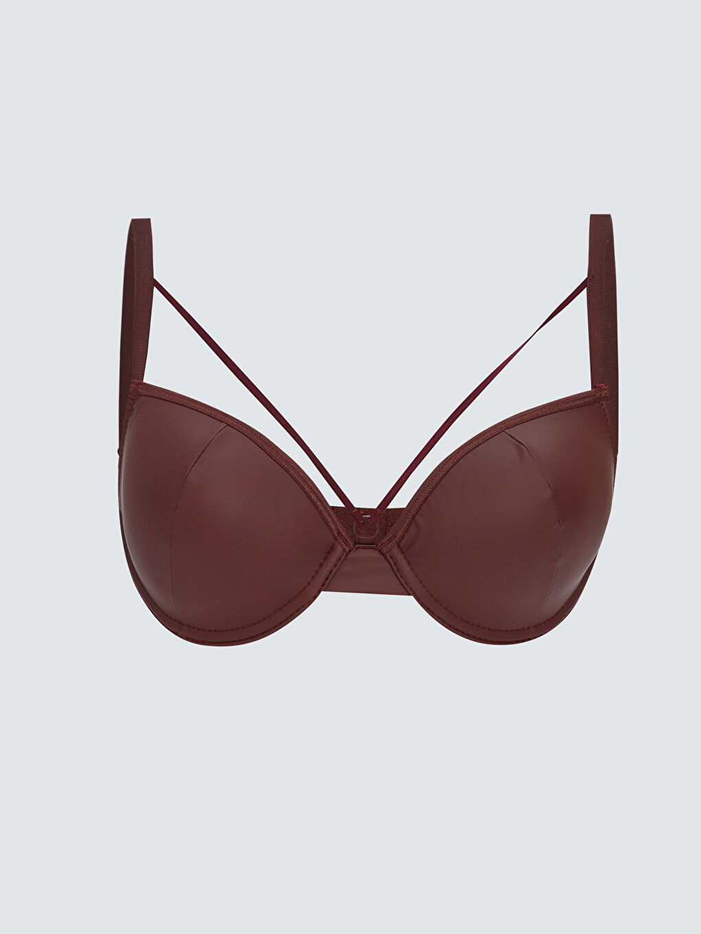 Underwire Non-Padded Plain Leather Look Fantasy T-Shirt Bra -W2BS76Z8-HRW