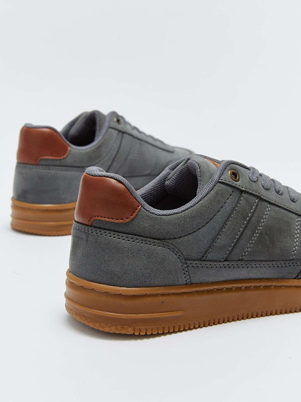 Gri Bağcıklı Erkek Spor Ayakkabı-4