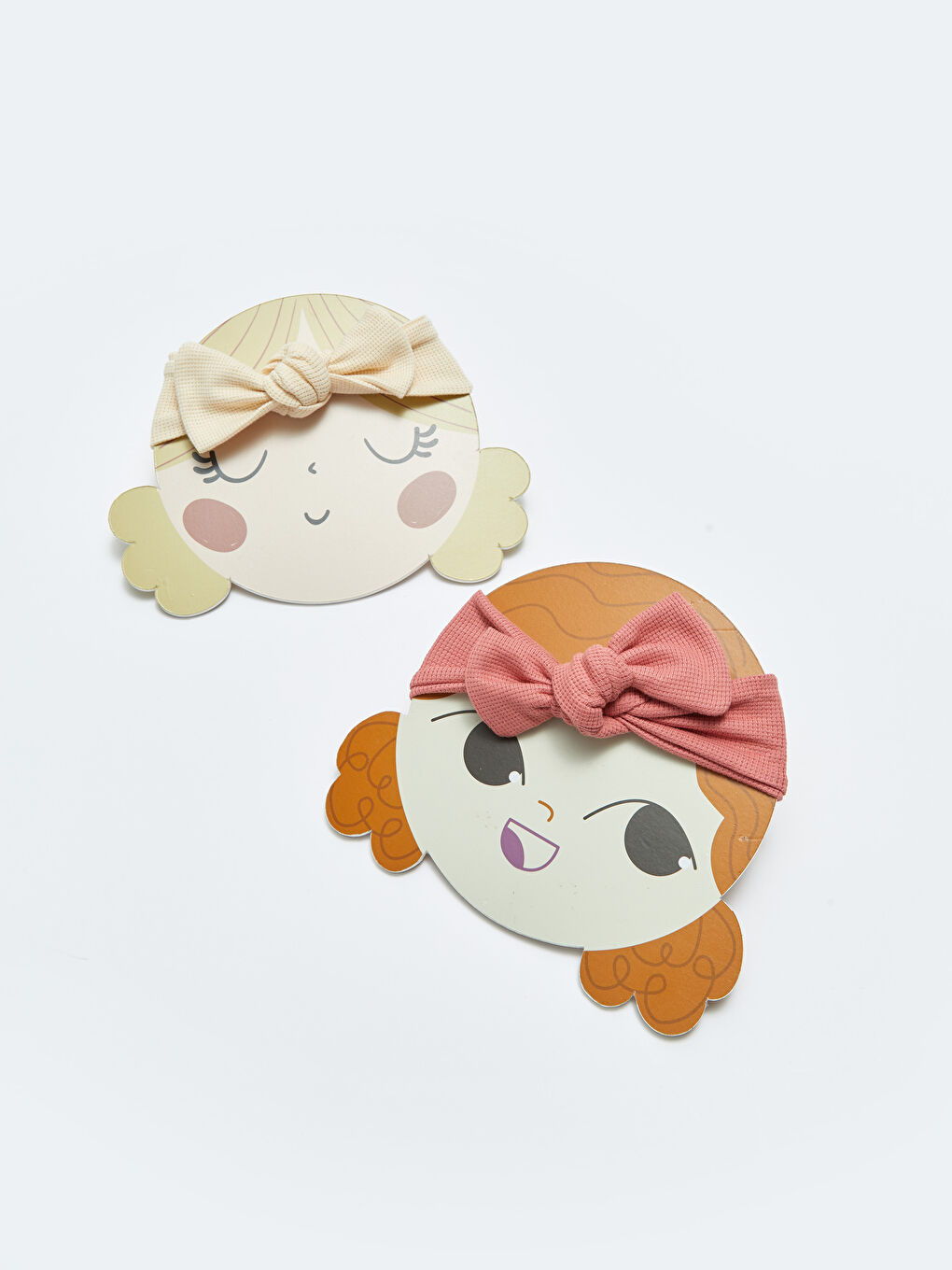 Bej Fiyonk Detaylı Kız Bebek Saç Bandı 2'li-1