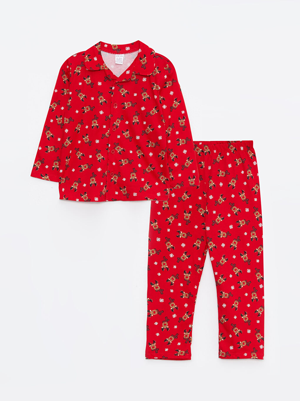 LCW baby Polo Neck Long Sleeve New Year Themed Baby Boy Pajama Set -W2BU23Z1-LTP
