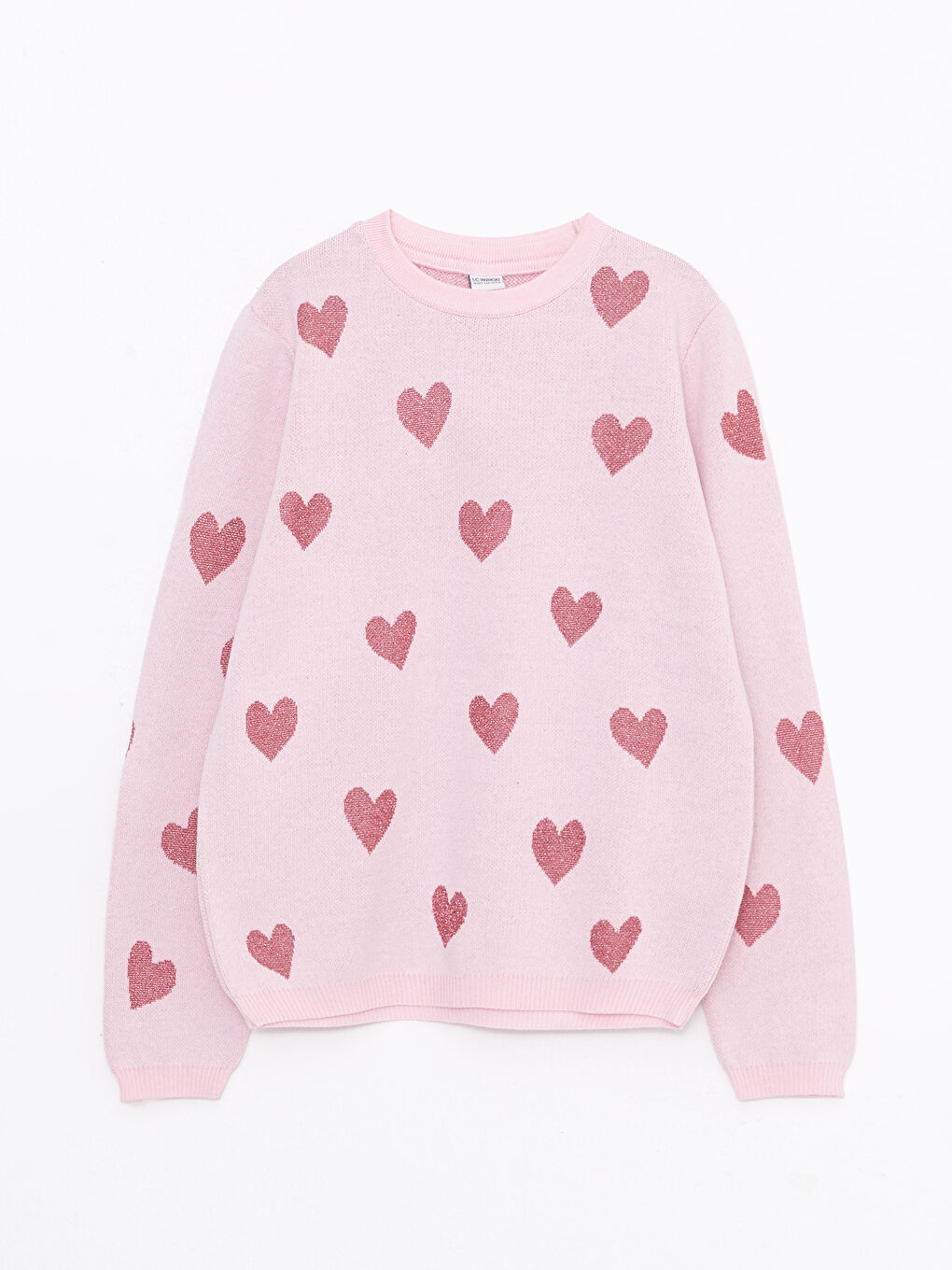 LCW Kids Crew Neck Patterned Long Sleeve Girls' Knitwear Sweater -W2BU42Z4-G21