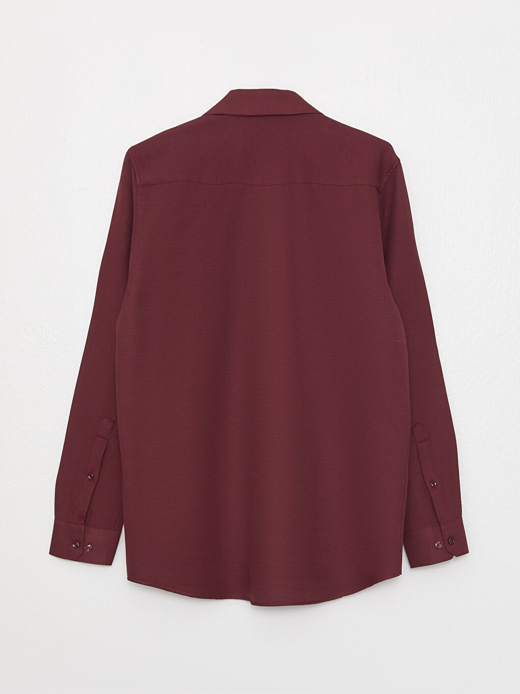 Bordo Slim Fit Uzun Kollu Armürlü Erkek Gömlek-6