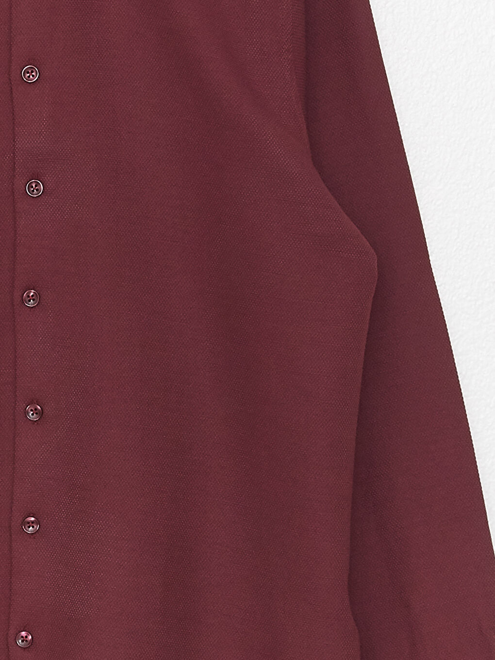 Bordo Slim Fit Uzun Kollu Armürlü Erkek Gömlek-7