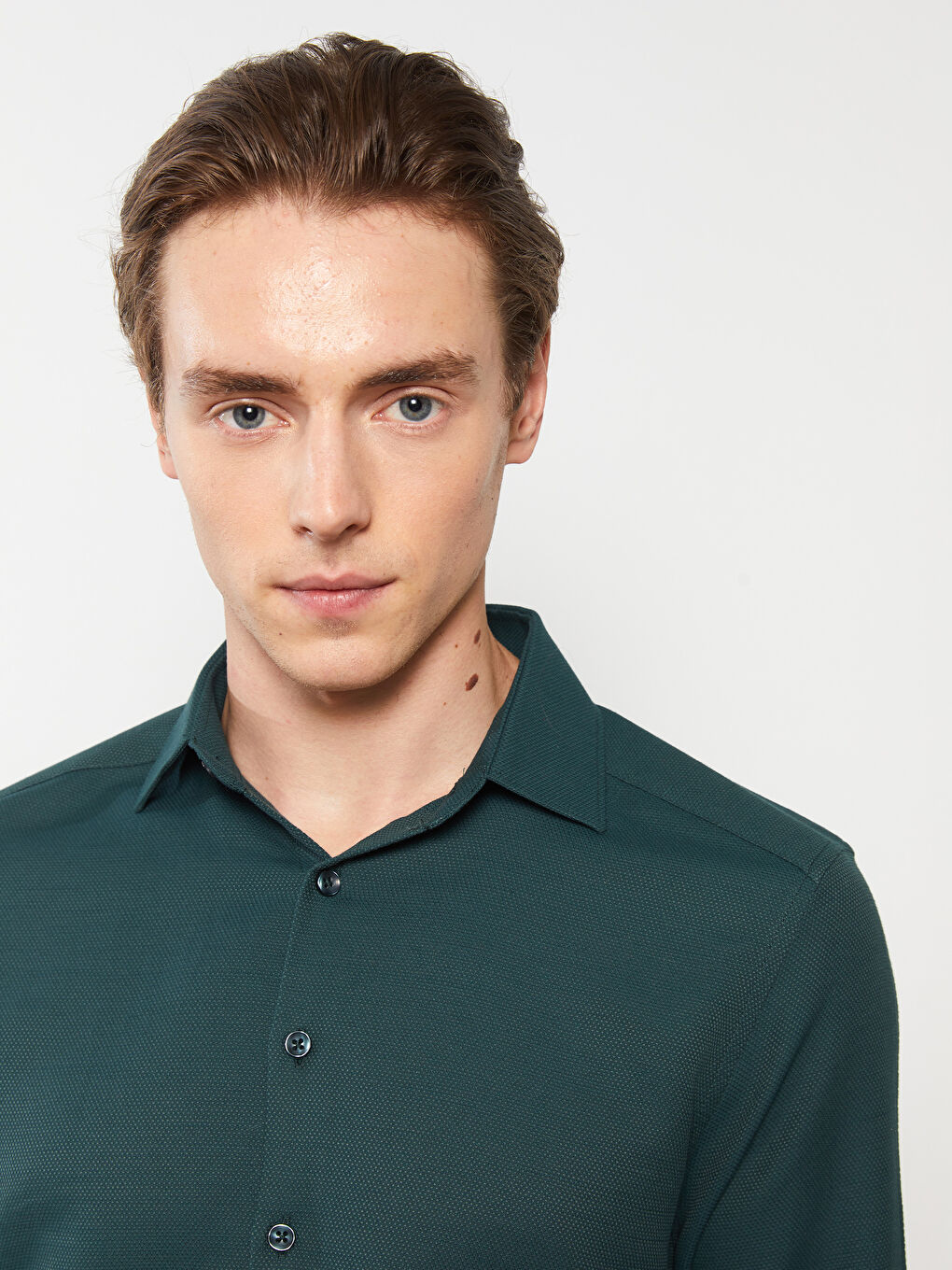 LCWAIKIKI Formal Slim Fit Long Sleeve Dobby Men's Shirt -W2BU51Z8-HQM