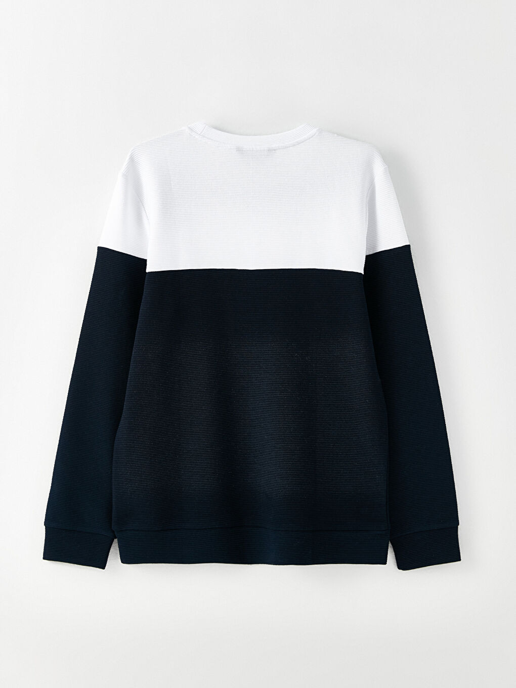 سويت شيرت بلوك الألوان كم طويل بياقة دائرية للرجال-6