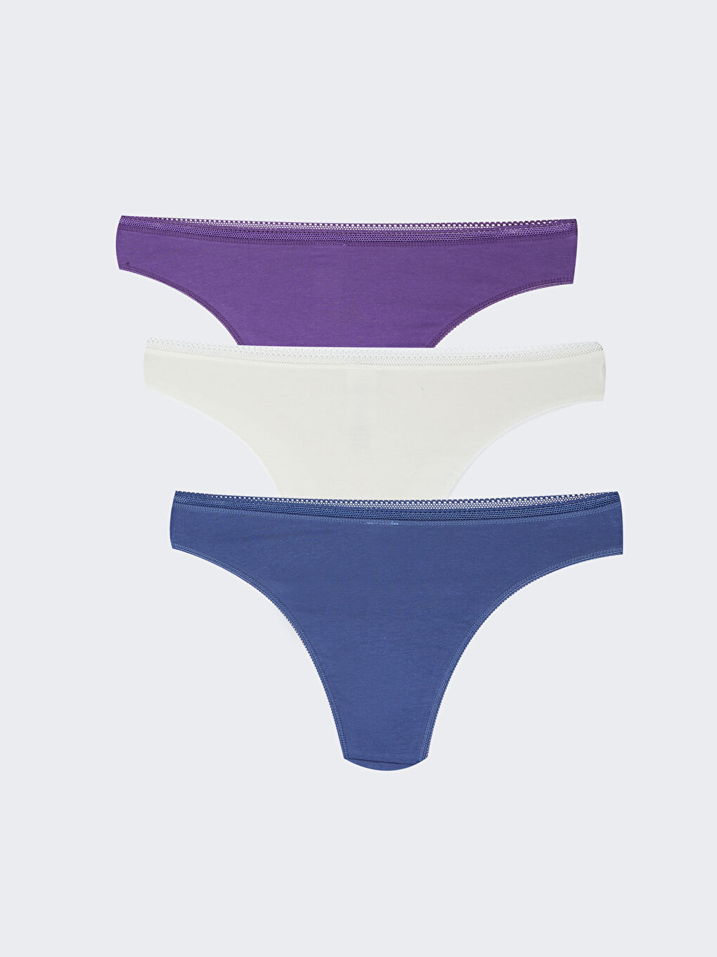 Gri Düz Brazilian Külot 3'lü-1