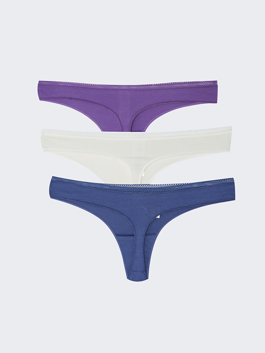 Lacivert Düz Tanga Külot 3'lü Paket