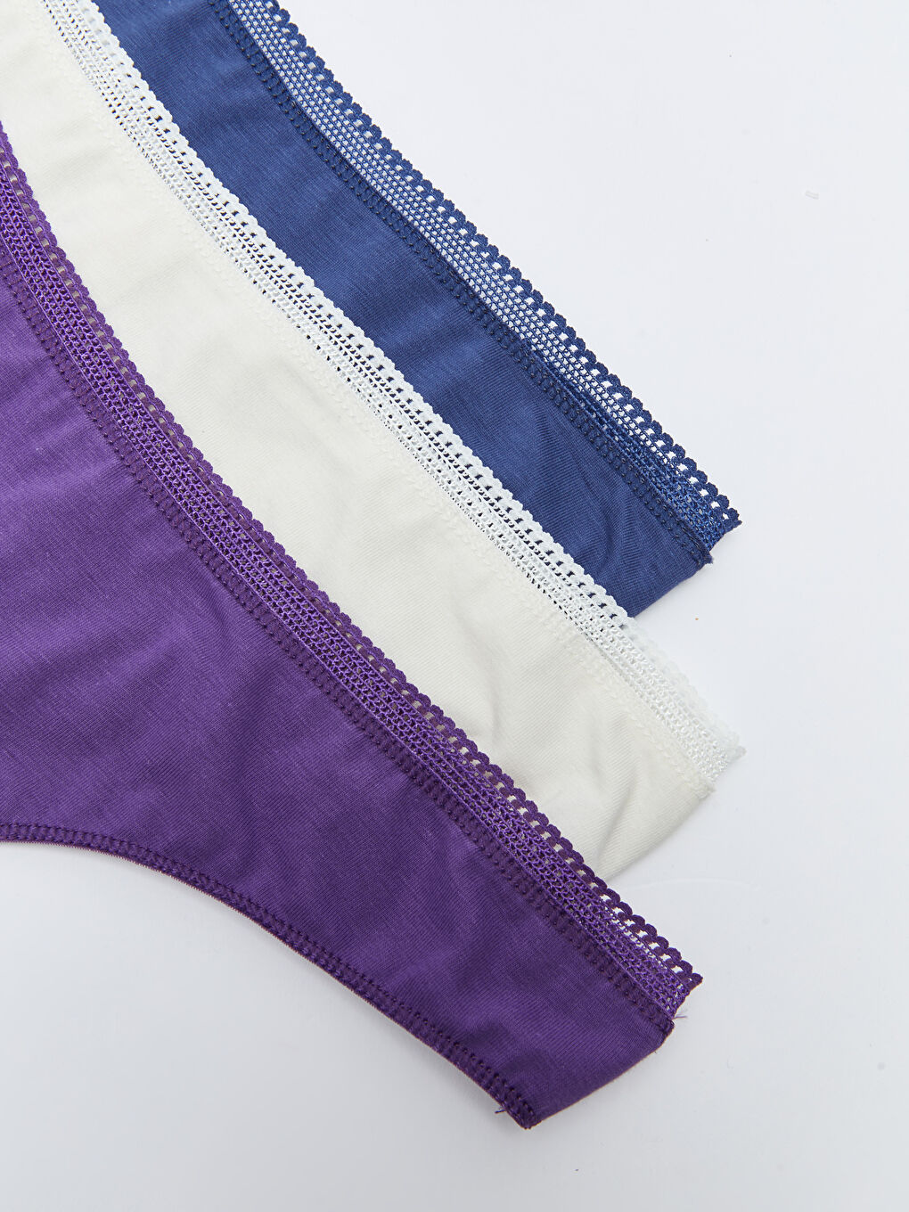 Lacivert Düz Tanga Külot 3'lü Paket-2