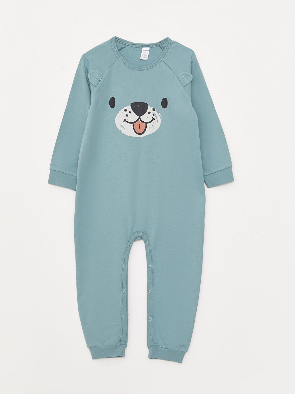 Комбинезон с круглым вырезом, длинным рукавом и принтом для малышей мальчиков