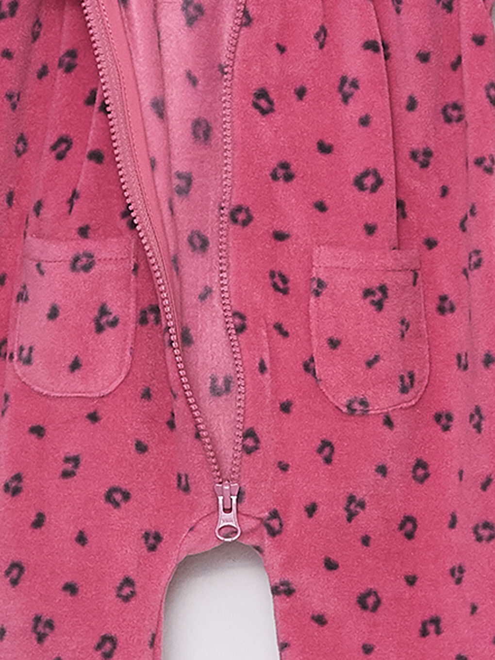 Hooded Long Sleeve Patterned Fleece Baby Girl Rompers-2