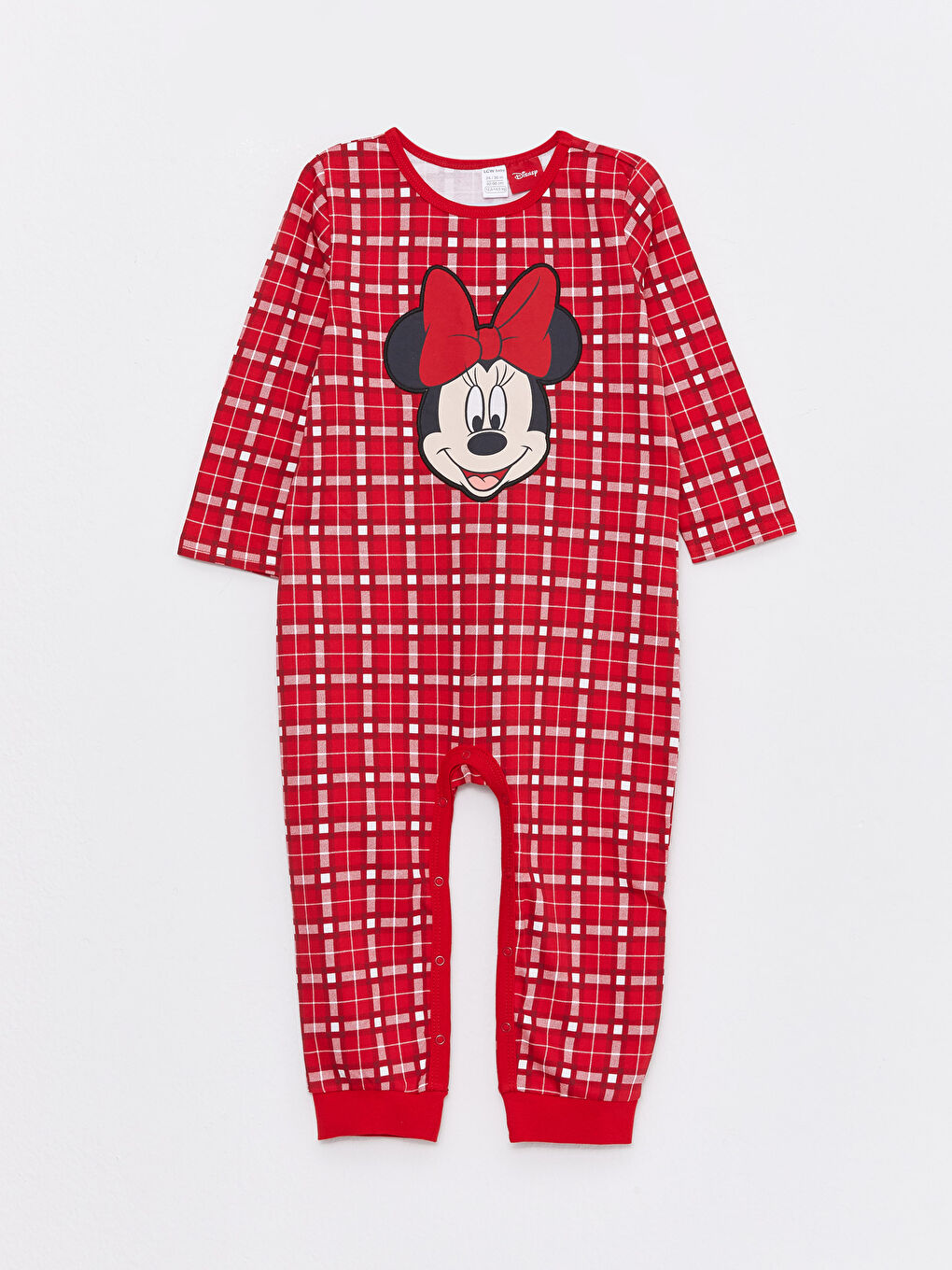 LCW baby Crew Neck Long Sleeved Minnie Mouse Embroidered Baby Girl Rompers -W2BV08Z1-LRA