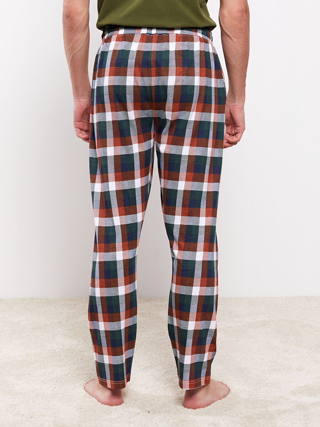 Bas De Pyjama Pour Hommes Coupe Régulière À Carreaux-3