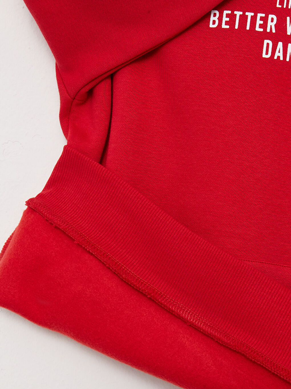 Hooded Printed Long Sleeve Girls' Sweatshirt-3