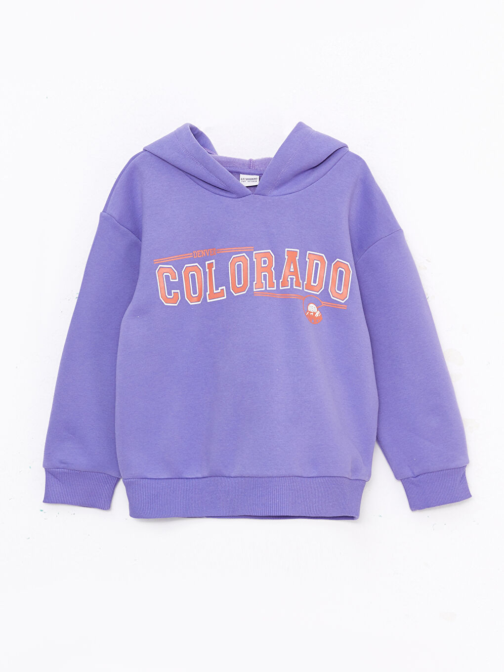 LCW Kids Hooded Printed Long Sleeve Girls' Sweatshirt -W2BV40Z4-GMS