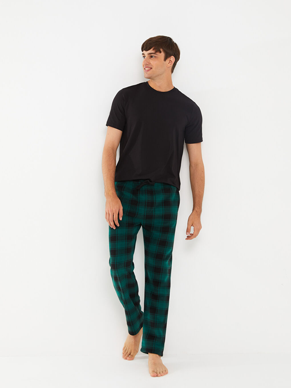 Стандартная посадка Клетчатые Полярные Мужские Пижамные Брюки
