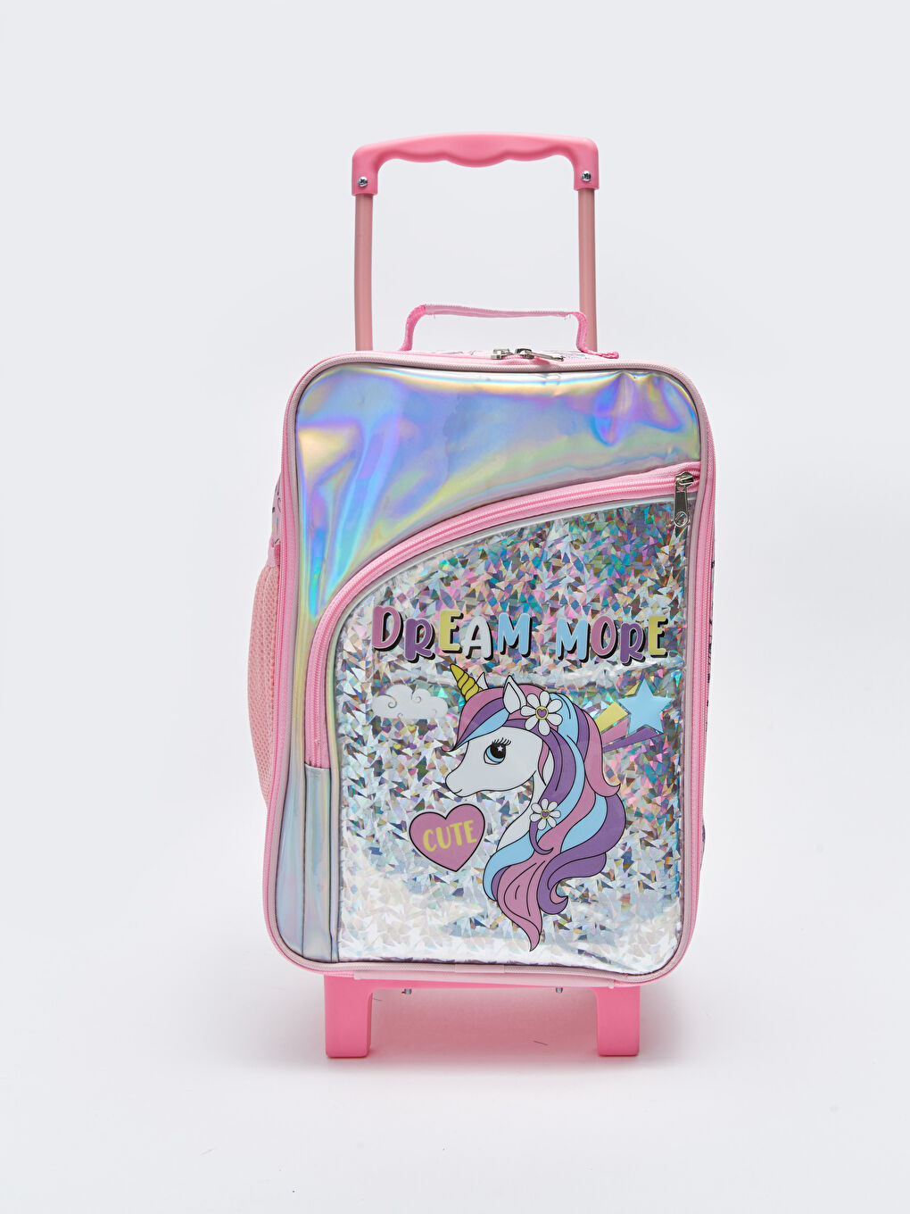 LCW ACCESSORIES Pembe Çekme Mekanizmalı Baskılı Kız Çocuk Valiz