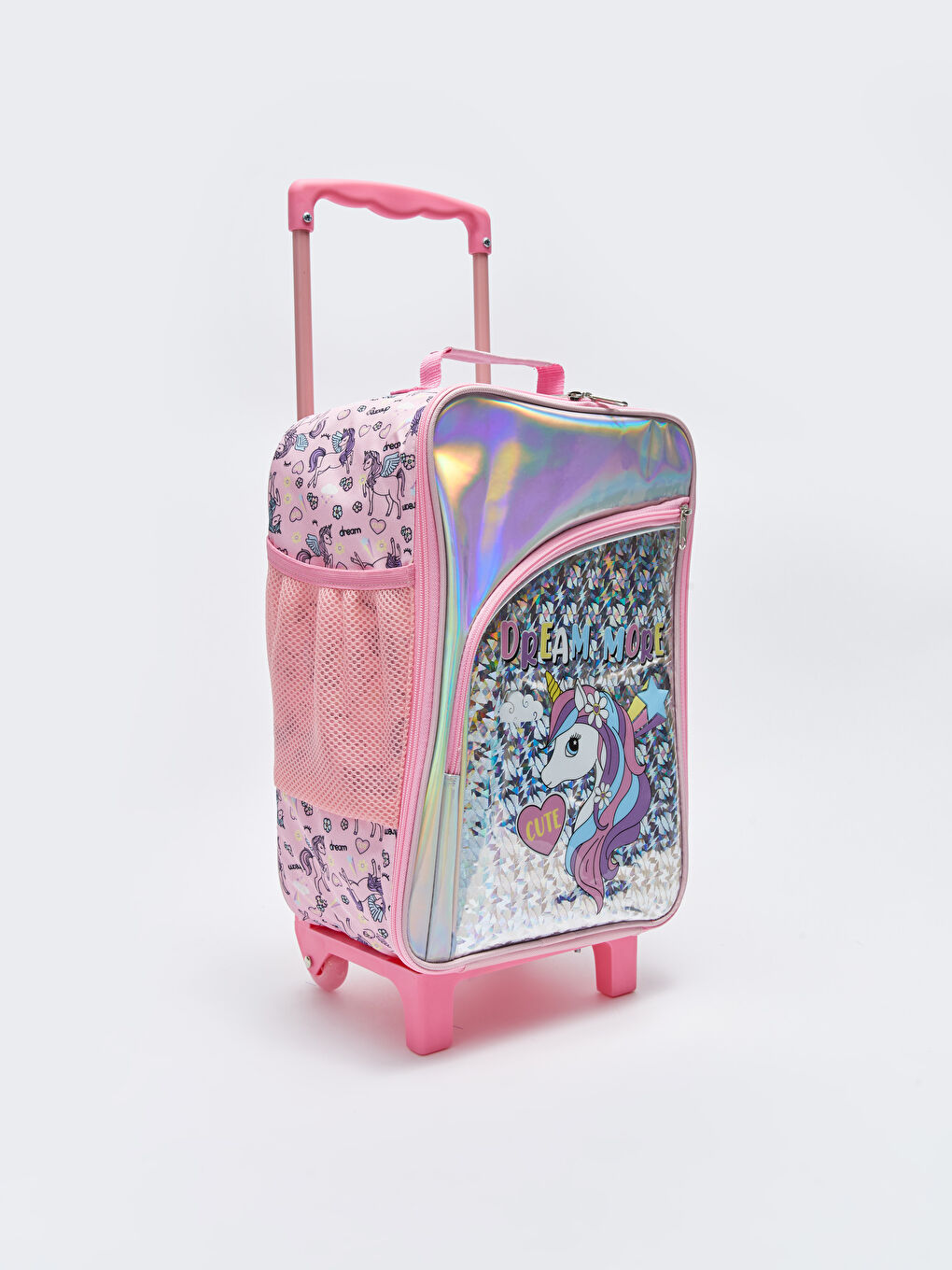 LCW ACCESSORIES Pembe Çekme Mekanizmalı Baskılı Kız Çocuk Valiz - 1