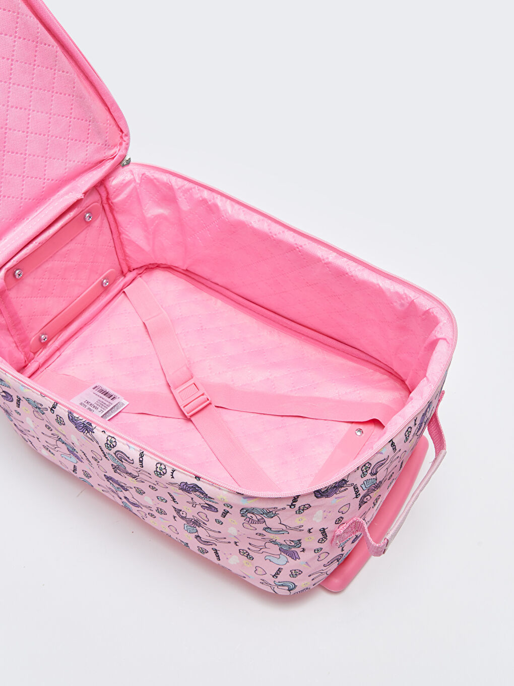 LCW ACCESSORIES Pembe Çekme Mekanizmalı Baskılı Kız Çocuk Valiz - 3