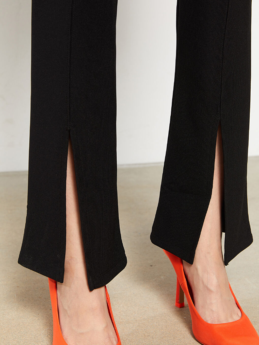 Women's Elastic Waist Plain Trousers-2