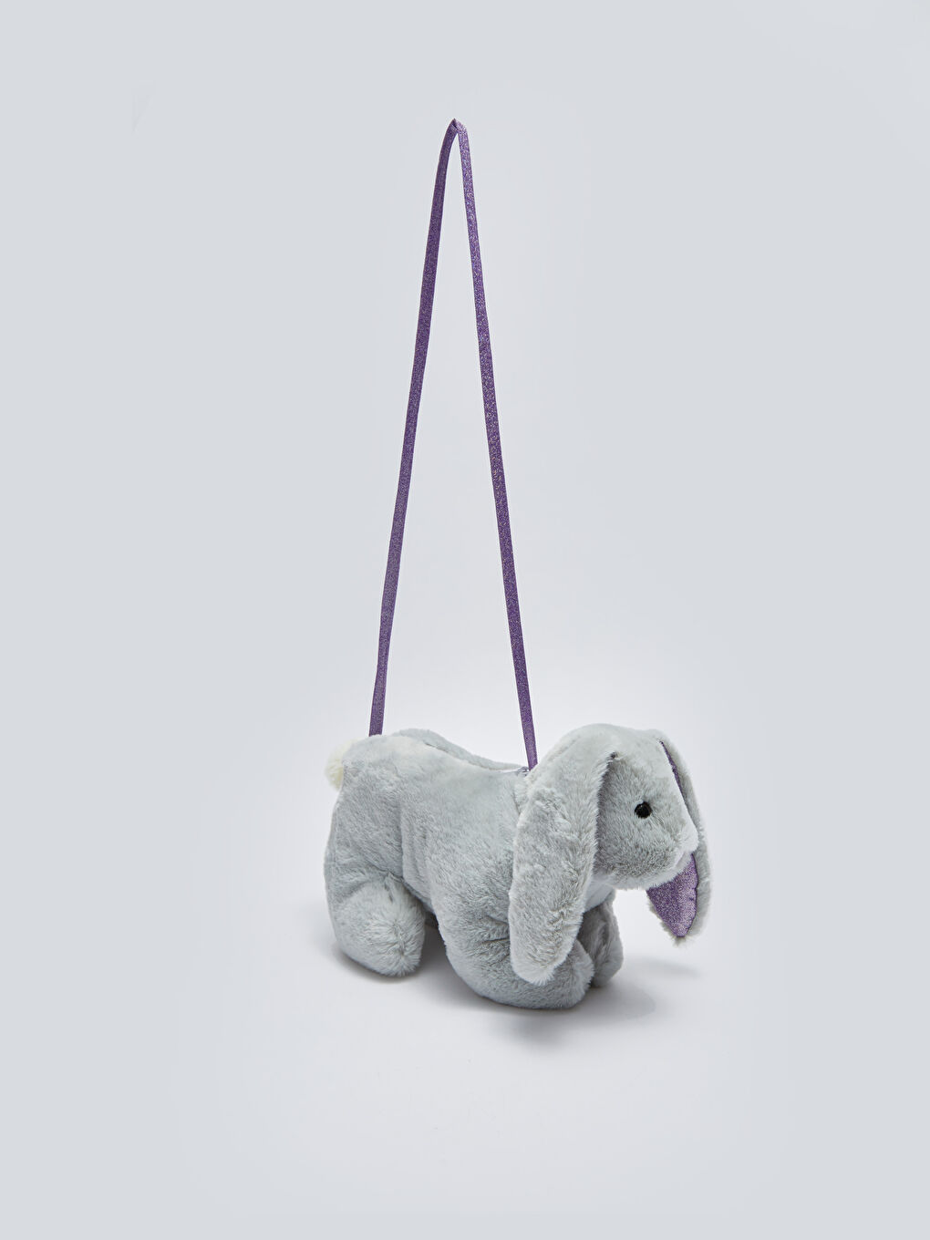 Gri Pelüş Köpek Kız Çocuk Çapraz Çanta-1