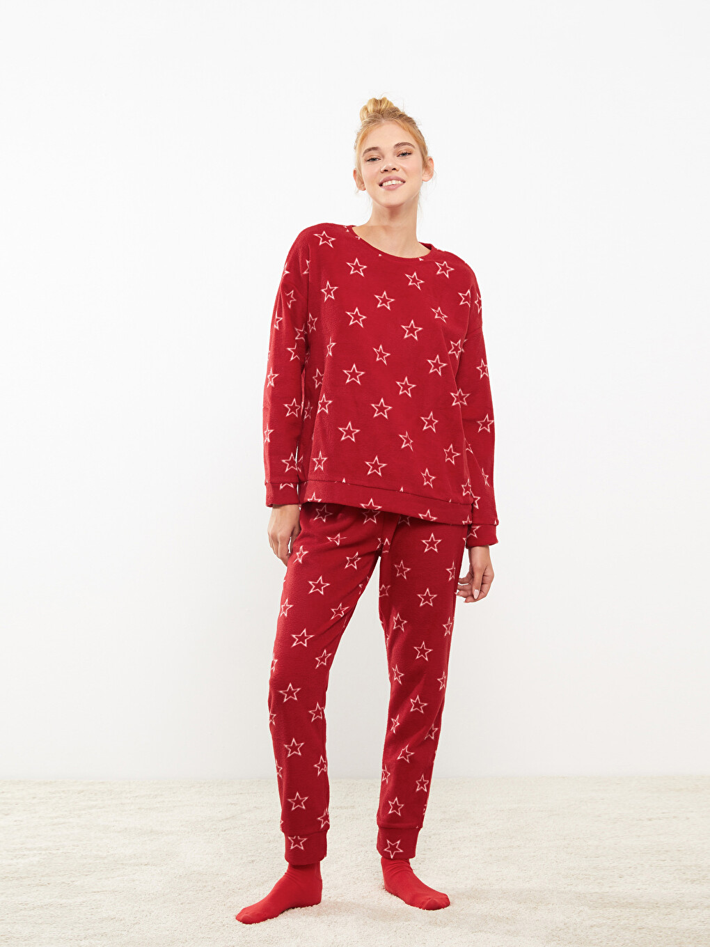 New Year Themed Long Sleeve Women's Pajama Set-1