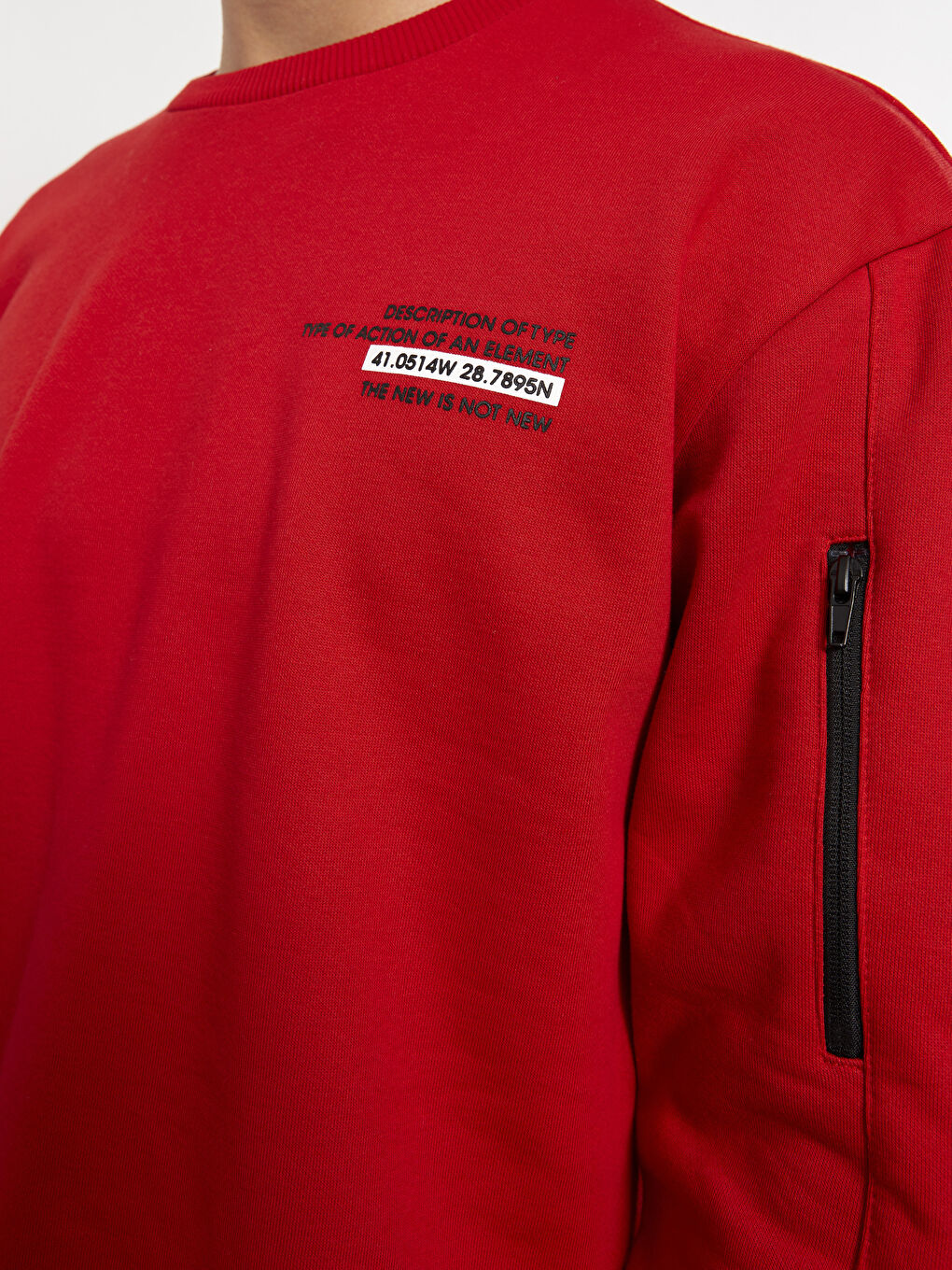 Hanorac Gros Supradimensionat cu Guler Rotund și Mânecă Lungă Imprimat pentru Bărbați-3