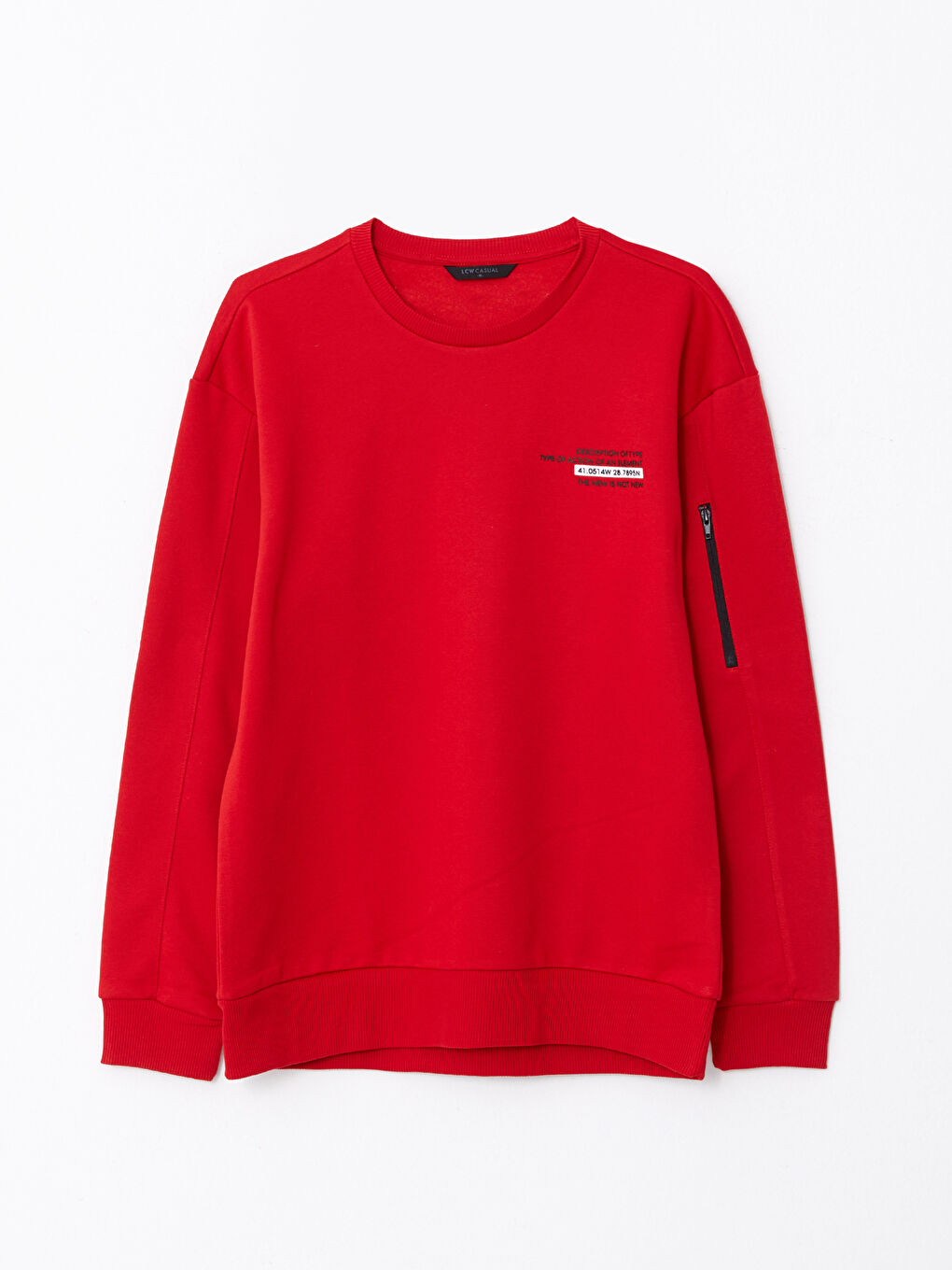 Hanorac Gros Supradimensionat cu Guler Rotund și Mânecă Lungă Imprimat pentru Bărbați-5