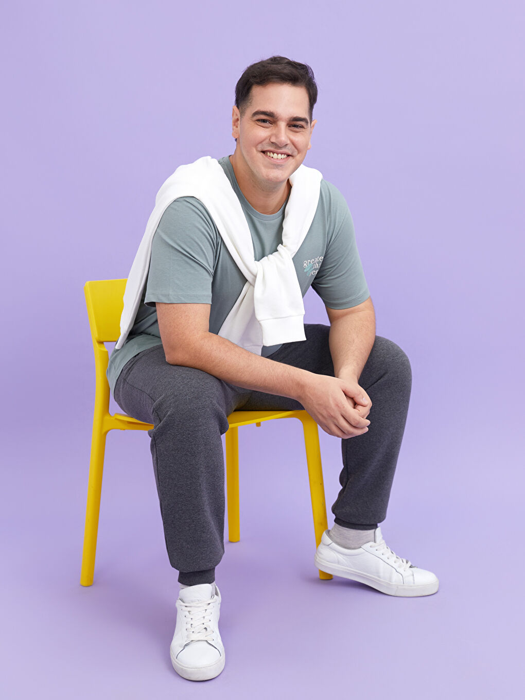 Antrasit Slim Fit Büyük Beden Erkek Kalın Jogger Eşofman Altı-1