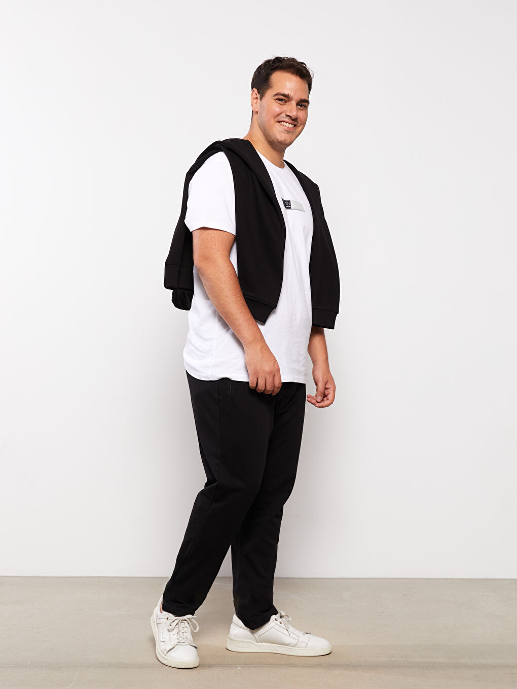 Siyah Slim Fit Büyük Beden Erkek Eşofman Altı-3